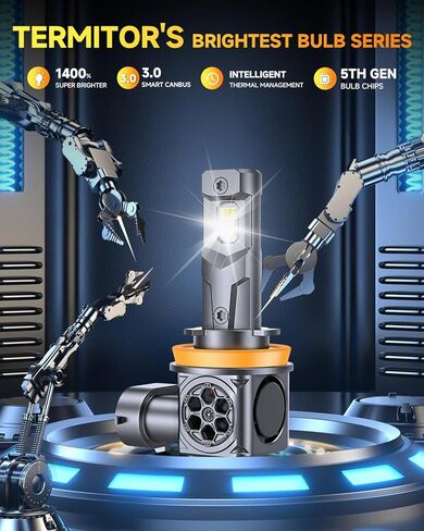 مجموعة مصابيح الضباب Ursprung 9005 9006، 60000LM 900% سطوع فائق 1:1 حجم صغير مع مروحة تبريد، التوصيل والتشغيل حقًا، الكل في واحد، عبوة من 4 قطع in Kuwait