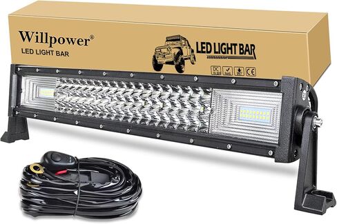 Willpower LED Light Bar 42 بوصة 540W Spot Flood Combo Beam، مقاوم للماء على الطرق الوعرة ضوء القيادة مع تسخير الأسلاك لشاحنة SUV ATV Boat in Saudi Arabia