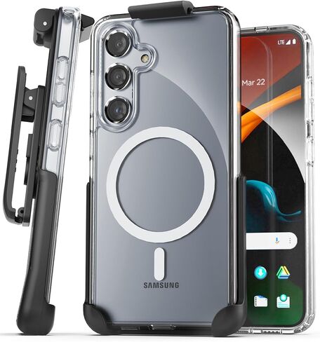 حافظة حزام لهاتف Samsung Galaxy S23 FE (2023) مع مشبك حافظة - متوافقة مع MagSafe (شفاف كريستالي) (S23 FE) in Kuwait