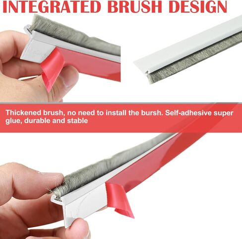 Door Sweep for Bottom of Door, Self-Adhesive Door Draft Stopper, Triangular Design Ensures Draft Stopper Straight and Durable, Stripping Seal for Dust, Noise, and Air Insulation, White, 39" in Saudi Arabia