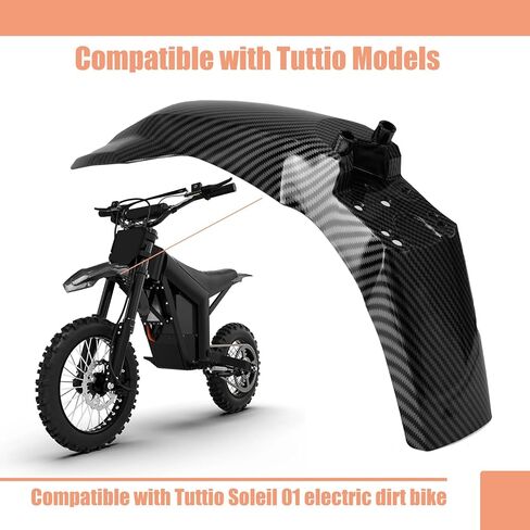 Electric Dirt Bike Rear Fender Compatible with Tuttio Soleil 01 Electric Off-Road Motorcycle Mud Guard Replacement for Tutti Soleil01 E-Bike Imitation Carbon Fiber Texture Mudguard in Saudi Arabia