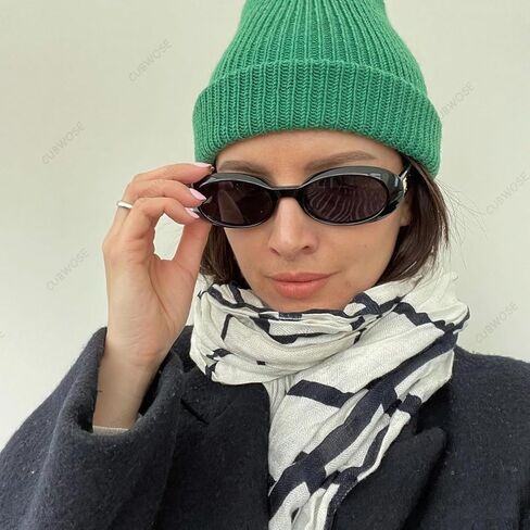 نظارات شمسية بيضاوية كلاسيكية للنساء، نظارات شمسية عصرية على شكل عين القطة للسيدات في التسعينيات بظلال بيضاوية عتيقة مع مضادة للوهج in Kuwait
