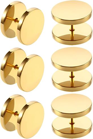 3 أزواج فضية 4 مم (6 جرام) من الفولاذ المقاوم للصدأ سدادات أذن وهمية مقاييس مسمار قيلولة مسطح طقم مسمار خلفي مسطح إخفاء الزنمة الصناعية ترصيع غضروف النوم هيبوالرجينيك أقراط ثقب الجسم مجوهرات النساء الرجال in Kuwait