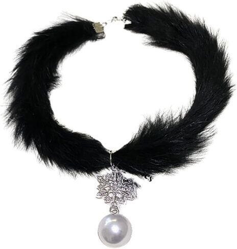 Snowflake Choker Necklace for Women Cute Fur Christmas Necklace Trendy White Choker Fashion Winter Jewelry in Saudi Arabia