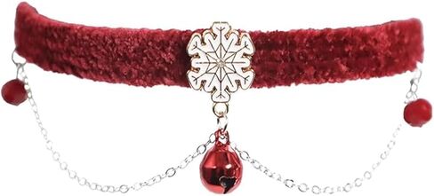 Snowflake Choker Necklace for Women Cute Fur Christmas Necklace Trendy White Choker Fashion Winter Jewelry in Saudi Arabia