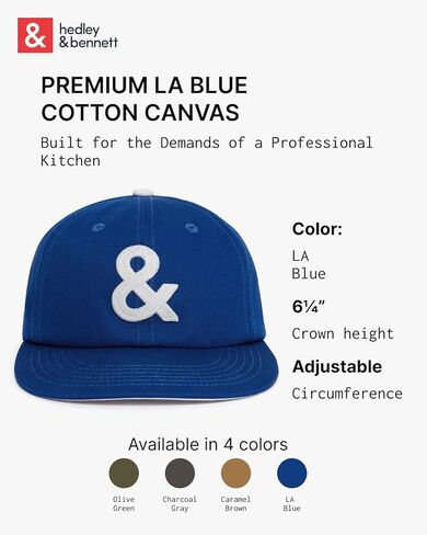 hedley & bennett Chef Hat - Premium Cotton Canvas Baseball Cap Design for Chefs & Home Cooks in Saudi Arabia