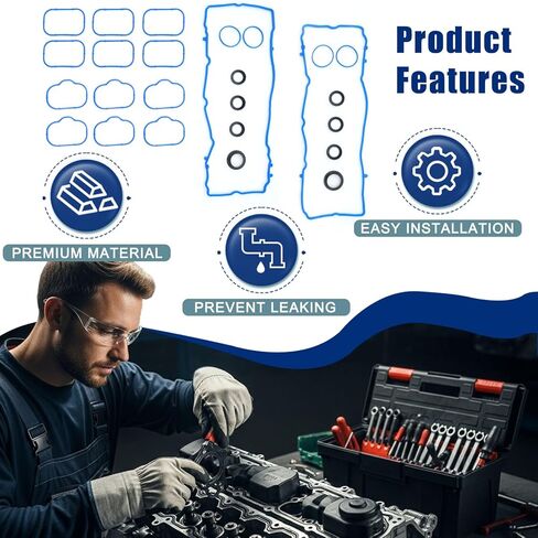 VS50604R Engine Valve Cover Gasket Set Compatible with 2.4L Mitsubishi Outlander Lancer Grandis Eclipse Galant 2004 2005 2006 2007 2008 2009 2010 2011 2012 VS10495 VS50425 MD198128 MN137117 in Saudi Arabia