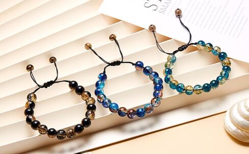 Beaded Stretch Bracelets for Women Men Healing Crystal Stone Bracelet Bead Adjustable Unisex Gemstones Bracelets 10MM Weave Jewelry Gifts in Saudi Arabia