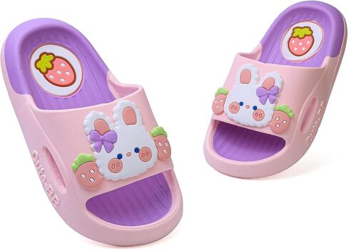 شرائح للأطفال للبنات والأولاد - شباشب على شكل أرنب للأطفال الصغار، أحذية استحمام سريعة الجفاف، صنادل حمام سباحة مضادة للانزلاق، شباشب للاستحمام in Kuwait