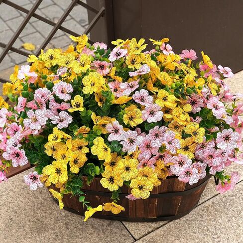Artificial Flowers for Outdoor Fake Plants for Spring Decoration,Faux Eucalyptus Flowers for Planter UV Resistant Lifelike for Home Porch Garden (6 Color) in Saudi Arabia