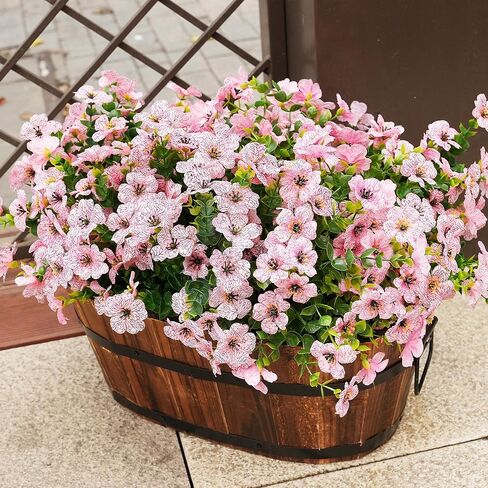 Artificial Flowers for Outdoor Fake Plants for Spring Decoration,Faux Eucalyptus Flowers for Planter UV Resistant Lifelike for Home Porch Garden (6 Color) in Saudi Arabia