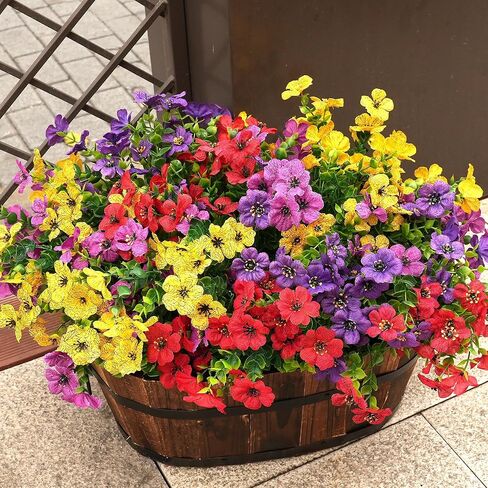 Artificial Flowers for Outdoor Fake Plants for Spring Decoration,Faux Eucalyptus Flowers for Planter UV Resistant Lifelike for Home Porch Garden (6 Color) in Saudi Arabia