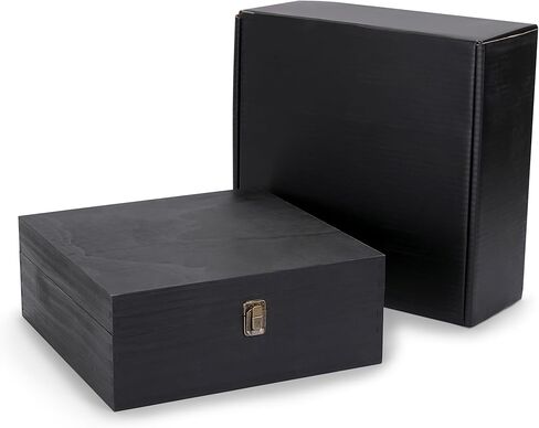 makerflo Medium Grey Pine Wood Memory Box with Hinged with Clasp, Black Felt Inside, Keepsake Wooden Box Ideal for Craft and Personalization (Laser Engraving, Epoxy, UV DTF, and Vinyl) – Pack of 1 in Saudi Arabia
