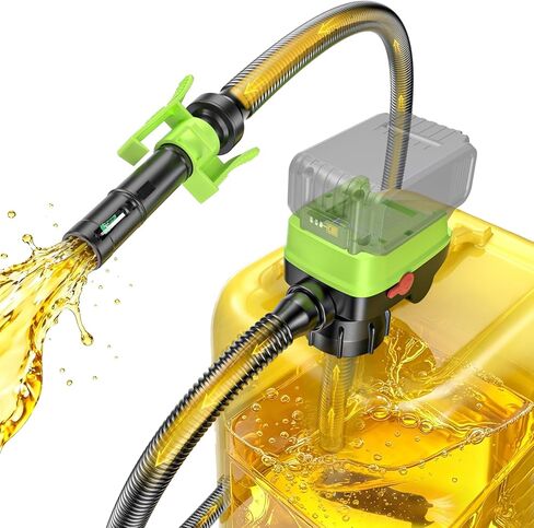 Fuel Transfer Pump with Auto Stop Sensor(3.2 GPM) Compatible with DeWalt DCB20 & Milwaukee M18 Batteries(Not Included), Portable Fuel Pump, 41" Hose Gas Can Pump for Diesel, Gasoline, 3 Tank Adapters in Saudi Arabia