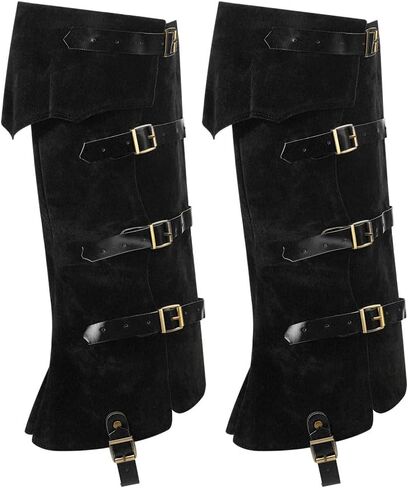 Pirate Leg Covers Medieval Pirate Boot Covers Faux Leather Renaissance Boots Covers Tops Halloween Cosplay Costume in Saudi Arabia