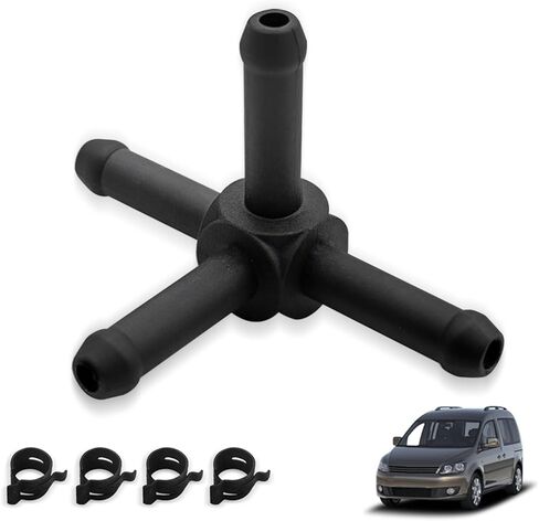 1K0122291C خرطوم تبريد المحرك مع 3 مشابك موصل منفذ ترموستات شفة الأنابيب تناسب AUDI A3 TT Skoda OCTAVIA متوافق مع VW GOLF 1K0122101BB 1K0122101BC (1K0122291C+3B0122291B) in Kuwait