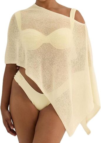 Womens Sheer Poncho Shrug Bolero Lightweight Shrug Pullover Sweater Tops Summer Cover Up Beach Top in Saudi Arabia