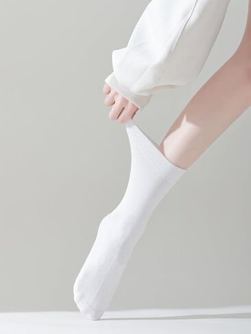 Womens Cotton Crew Socks Soft Dress Socks Bootie Sock for Business Trouser Casual,Non-Binding in Saudi Arabia