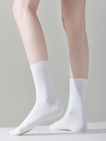 Womens Cotton Crew Socks Soft Dress Socks Bootie Sock for Business Trouser Casual,Non-Binding in Saudi Arabia