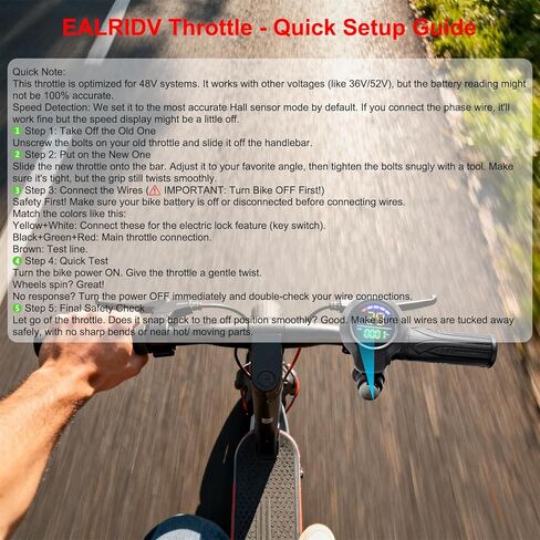 خنق Ebike مع شاشة LCD ملونة مستديرة السرعة / مستوى البطارية، تصميم مريح بقبضة مطاطية، بديل خنق نصف ملتوي للدراجات الإلكترونية 36 فولت - 72 فولت، والدراجات البخارية، ومجموعات الدراجات الآلية in Saudi Arabia