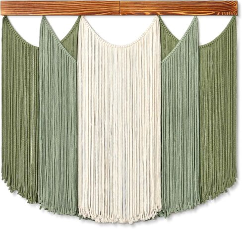 Dremisland تراجع مصبوغ Macrame الجدار شنقا بوهو شيك ديكور المنزل البوهيمي الأخضر البيج شرابة الغزل نسيج كبير جدار الفن ديكورات لغرفة النوم غرفة المعيشة الحضانة شقة 31.5 "x29.5" in Saudi Arabia