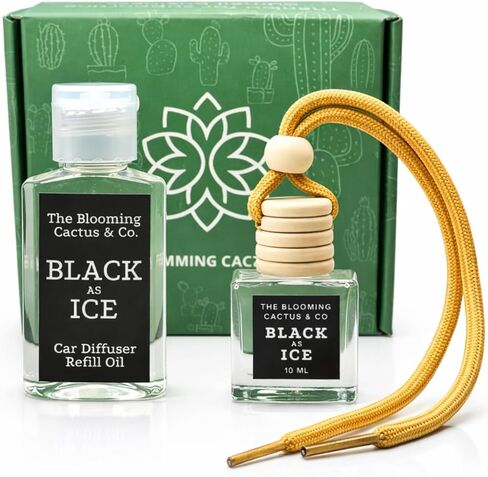 معطر هواء للسيارة مع عبوة سعة 1 أونصة متضمنة | سيارة معطرة أثناء التنقل | معطر هواء السيارة | عطر معلق يدوم طويلاً | عطر خالي من الفثالات. (بلاك آيس (النوع)، 10 مل) in Saudi Arabia