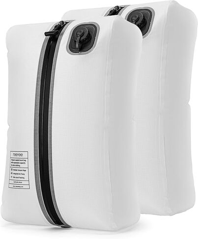 حقيبة ضغط كهربائية من Reeyee، مكعب تعبئة محمول للسفر سعة 20 لتر مع مضخة مدمجة، قابلة لإعادة الشحن من النوع C، مادة TPU المقاومة للماء، توفر مساحة 60% (2، أسود) in Kuwait