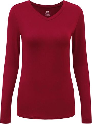 COZYFIT Women’s Underscrub Tee Comfort V-Neck Long Sleeve Undershirt with Soft & Easy Care Fabric in Kuwait