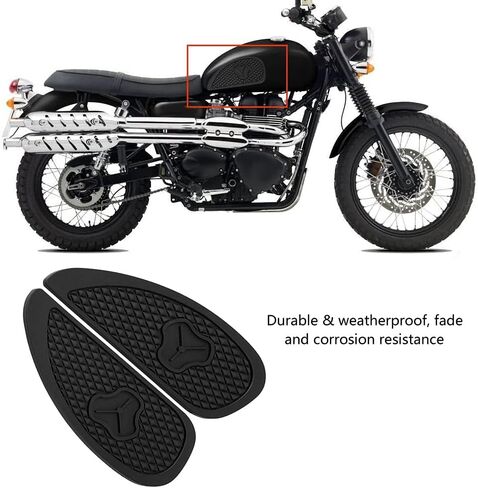 Traction Pad, Motorcycle Knee Pads, 2Pcs Anti Slip Traction Pad Gas Fuel Stickers Protector for Retro Motorcycle (Black) in Saudi Arabia