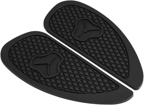 Traction Pad, Motorcycle Knee Pads, 2Pcs Anti Slip Traction Pad Gas Fuel Stickers Protector for Retro Motorcycle (Black) in Saudi Arabia