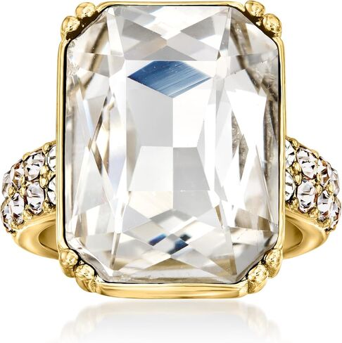 Ross-Simons 14kt Yellow Gold-Plated Ring With Simulated White Gemstones and .81 ct. t.w. Czs in Saudi Arabia