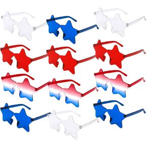 12PCS Star Sunglasses Rimless Glasses Transparent Eyewear Party Favors 4th of July Outfit Patriotic in Kuwait