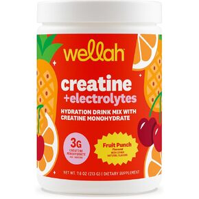 ويلا كرياتين + مسحوق ترطيب (فاكهة الفواكه) 30 حصة - مزيج مشروب إلكتروليت مع 3 جرام من الكرياتين مونوهيدرات in Kuwait