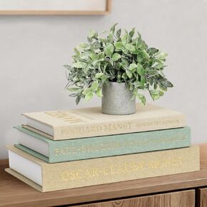 مجموعة كتب زخرفية من Weldomcor مكونة من 3 صناديق كتب وهمية حديثة للديكور، كتب كتان صناعية جمالية، صناديق تذكار لتخزين الصور المخفية وطاولة القهوة ورف الكتب ورف دخول المنزل وديكور غرفة المعيشة in Kuwait