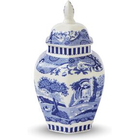 مزهرية Steccato الإيطالية باللون الأزرق من Spode، لمسة سداسية من البورسلين مقاس 5.2 بوصة مع شريط وشريط زهور - كلاسيكي باللونين الأزرق والأبيض لديكور المنزل المتوسطي المعاصر، مثالي للمعيشة وغرفة الطعام in Kuwait
