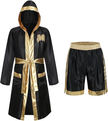 Adult Boxer Costume Boxing Robe Wrestler Gear Fight Club Party Halloween Cosplay in Saudi Arabia