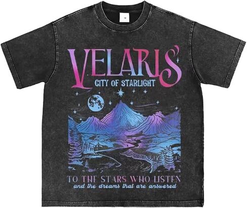 تي شيرت Bellelement Acotar Velaris تي شيرت City of Starlight جرافيك تي شيرت لمحبي الكتاب in Saudi Arabia