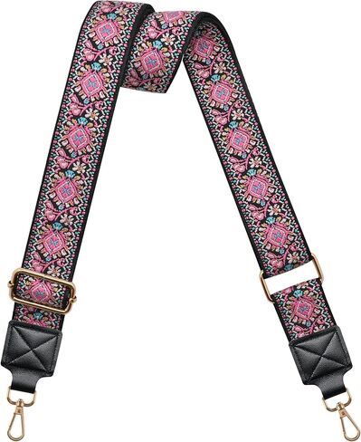 Purse Strap Wide Replacement Crossbody Bag Straps, 1.5" Handbag Shoulder Strap, Adjustable Tote Belt (Pink-Gold Buckle) in Saudi Arabia