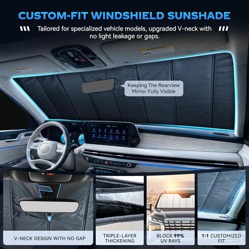 Windshield Sun Shade for Le-xus NX NX250 NX350 NX350h NX450h+ 2022-2026, Custom Fit Folding Design Car Front Window Sunshade Sun Visor Shield Accessories, Blocks UV Rays & Heat in Saudi Arabia