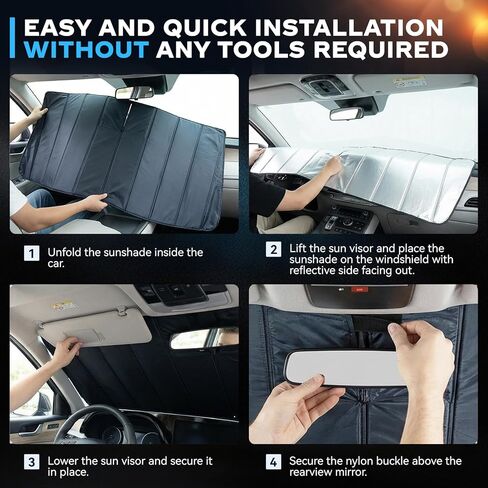 Windshield Sun Shade for Le-xus NX NX250 NX350 NX350h NX450h+ 2022-2026, Custom Fit Folding Design Car Front Window Sunshade Sun Visor Shield Accessories, Blocks UV Rays & Heat in Saudi Arabia