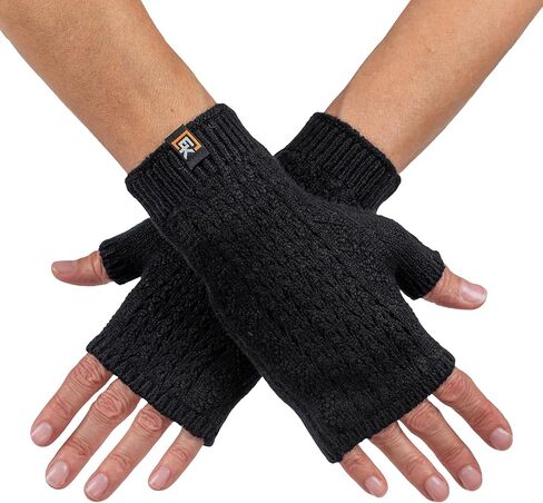 Evolution Knitwear Wool Mesh Knit Fingerless Mittens - Super Soft Merino Wool - Made in the USA in Saudi Arabia