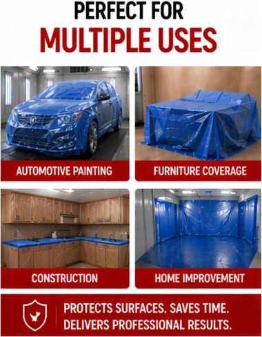 Automotive Cover Plastic sheeting 16' X 350' (Blue) in Kuwait