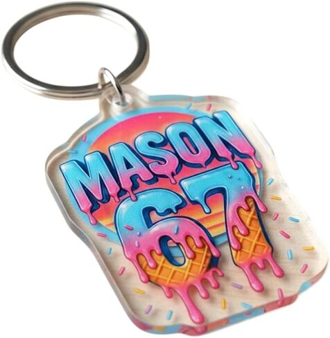 سلسلة مفاتيح Six Seven Keychain 67 meme وملصقات Brainrot الإيطالية، حلية حقيبة الظهر، حلقة مفاتيح أرقام للحقائب، حقائب الظهر in Kuwait
