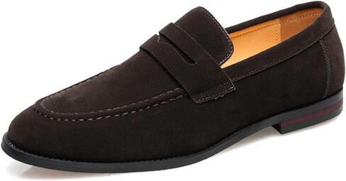 Men's Suede Dress Loafers Slip On Casual Shoes Lightweight Soft Penny Loafers Classic Moccasins Driving Shoes in Saudi Arabia