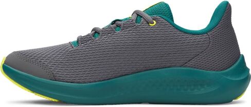 Under Armour Boys' Grade School Charged Pursuit 3 Big Logo, (024) Titan Gray/Coastal Teal/Flash Light, 5.5, US in Saudi Arabia