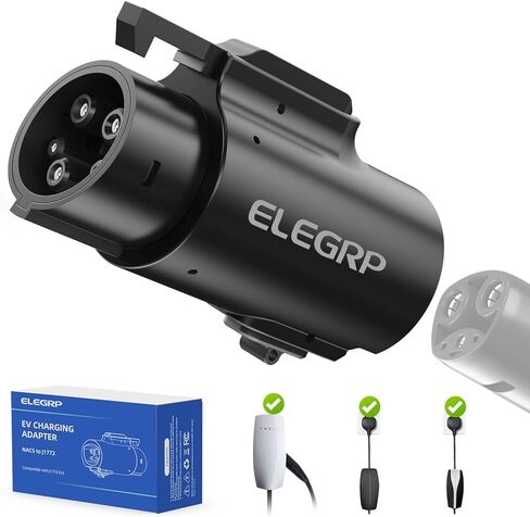 محول ELEGRP 80A Tesla إلى J1772، محول شاحن NACS إلى J1772 EV للشحن من المستوى 2، متوافق مع موصل Tesla عالي الطاقة، شاحن الوجهة، موصل الهاتف المحمول، مع حقيبة حمل in Kuwait