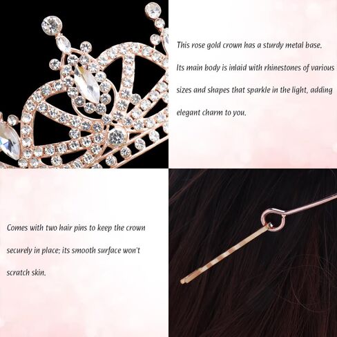 تاج ملكة القلوب من TODDER، تاج الأميرة الأحمر والذهبي للنساء والفتيات، تاج Quinceanera لحفلات عيد الهالوين وحفلات الزفاف in Kuwait
