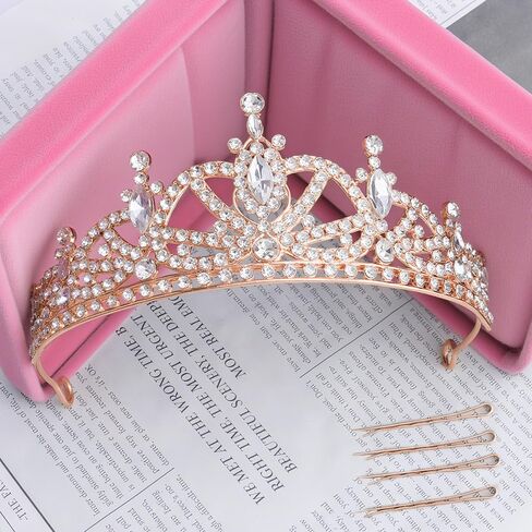 تاج ملكة القلوب من TODDER، تاج الأميرة الأحمر والذهبي للنساء والفتيات، تاج Quinceanera لحفلات عيد الهالوين وحفلات الزفاف in Kuwait
