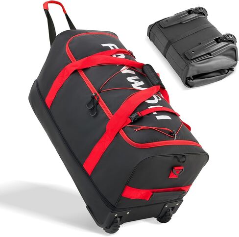 Fanwoli 30'' Large Rolling Duffle Bag with Wheels - No-Sag Heavyload Design, Waterproof & Collapsible (100L-120L) Wheeled Luggage with Soft Handle, Ideal for Extended Travel, Camping, Moving & Gym in Saudi Arabia