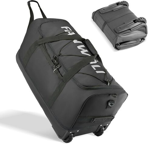 Fanwoli 30'' Large Rolling Duffle Bag with Wheels - No-Sag Heavyload Design, Waterproof & Collapsible (100L-120L) Wheeled Luggage with Soft Handle, Ideal for Extended Travel, Camping, Moving & Gym in Saudi Arabia